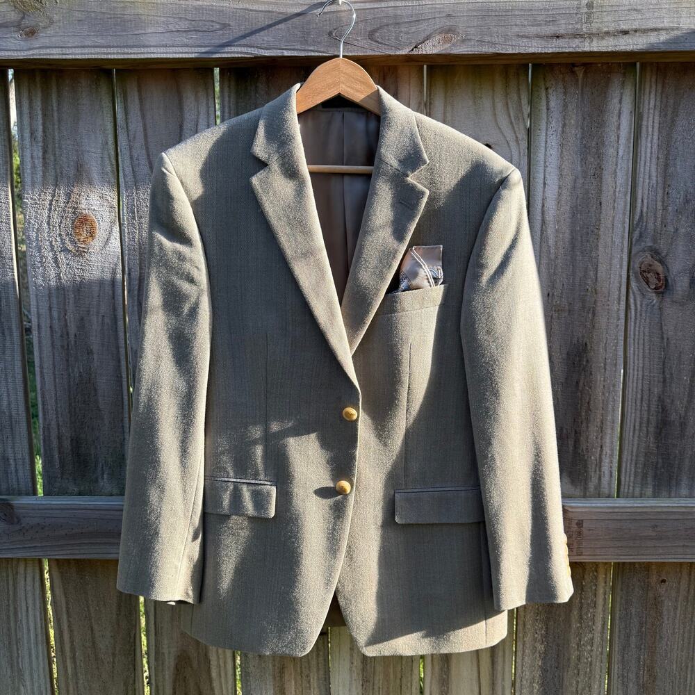 Lauren Ralph Lauren Silk Wool Blazer Sage Gray Tailored Jacket Quiet Luxury - Picture 6 of 10